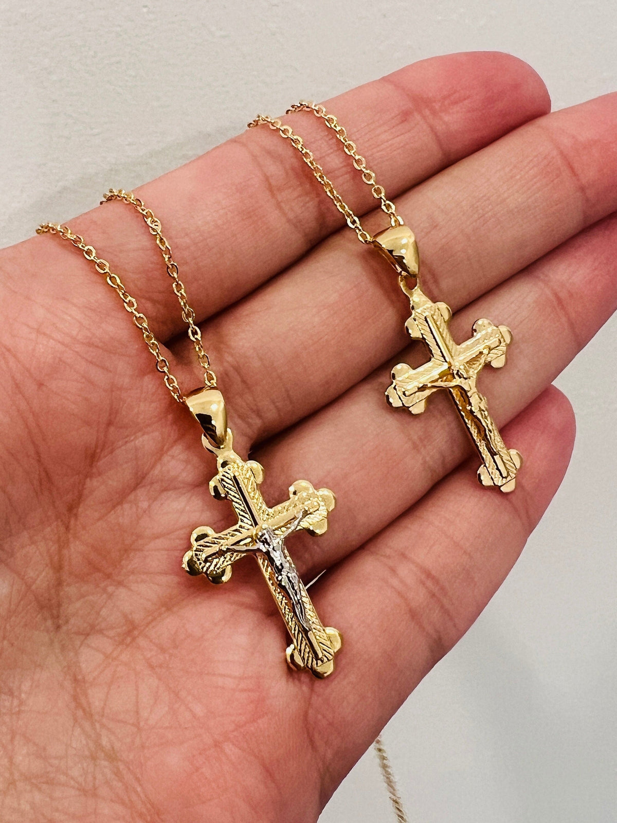 18KT Gold Filled Necklaces, Gold Filled Cross Necklace | Bold Faith Pendant by HAUS OF MONOGRAM