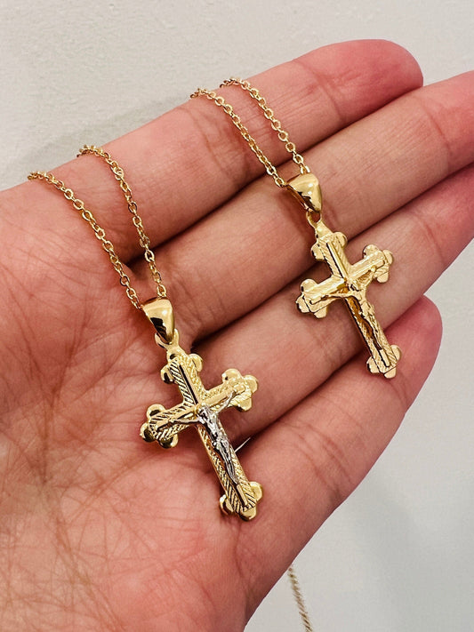 18KT Gold Filled Necklaces, Gold Filled Cross Necklace | Bold Faith Pendant by HAUS OF MONOGRAM