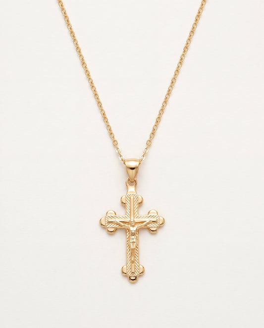 18KT Gold Filled Necklaces, Gold Filled Cross Necklace | Bold Faith Pendant by HAUS OF MONOGRAM