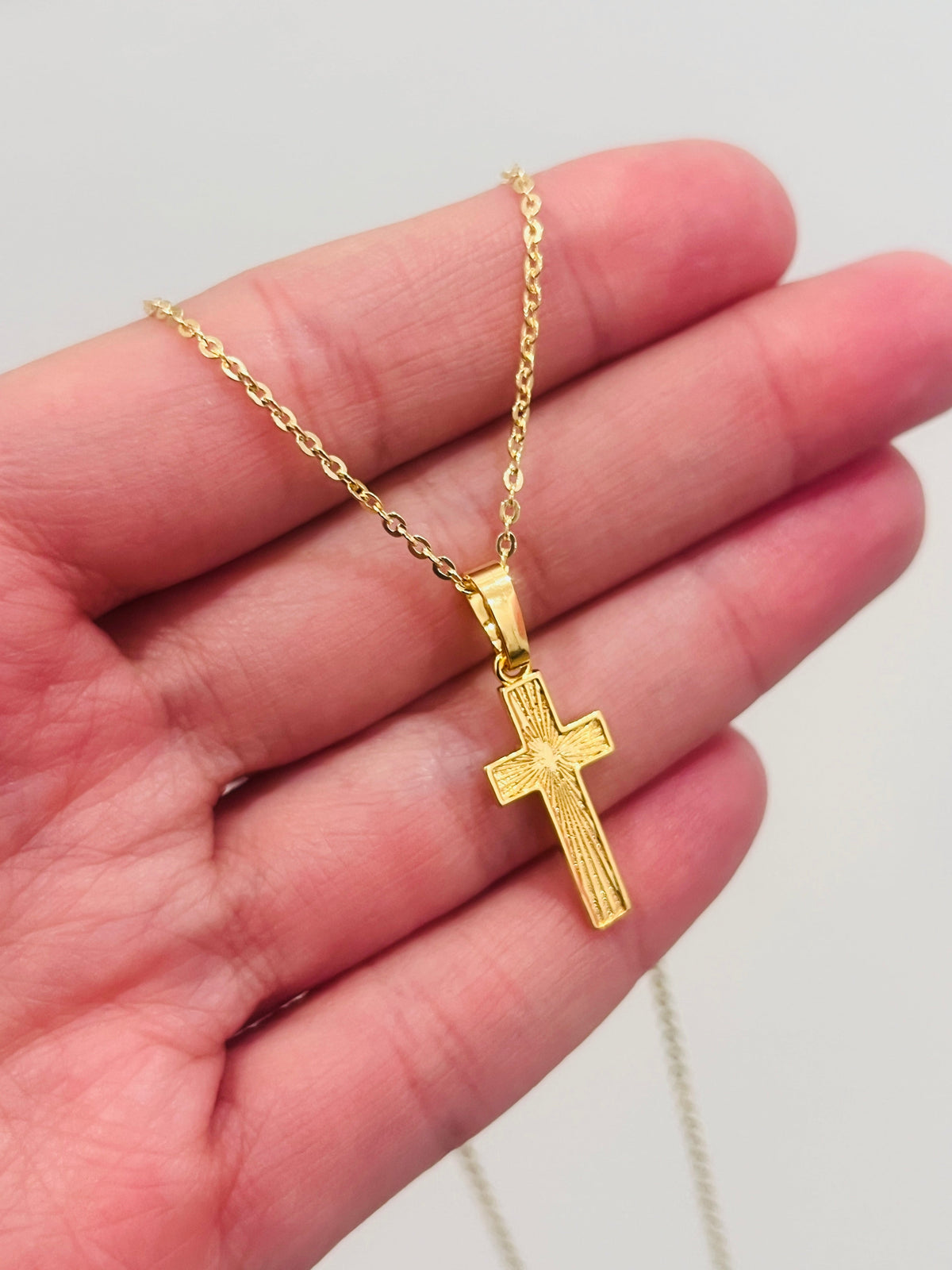 18KT Gold Filled Necklaces, Gold Filled Cross Necklace | Classic Faithful Style by HAUS OF MONOGRAM