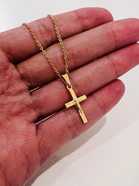 Gold Filled Cross Necklace | Classic Symbolic Pendant by HAUS OF MONOGRAM