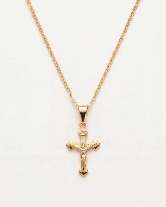 18KT Gold Filled Necklaces, Gold Filled Cross Necklace | Dainty Faith Pendant by HAUS OF MONOGRAM