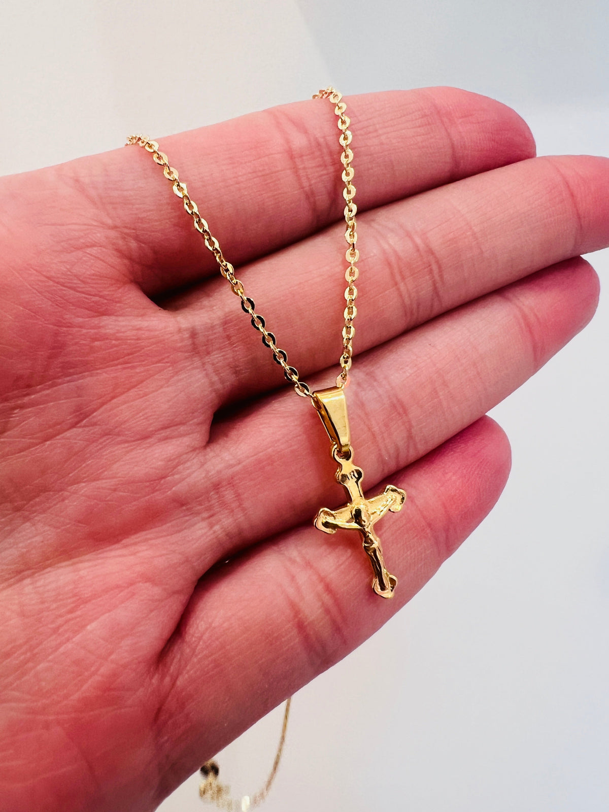 18KT Gold Filled Necklaces, Gold Filled Cross Necklace | Minimal Faith-Inspired Pendant by HAUS OF MONOGRAM