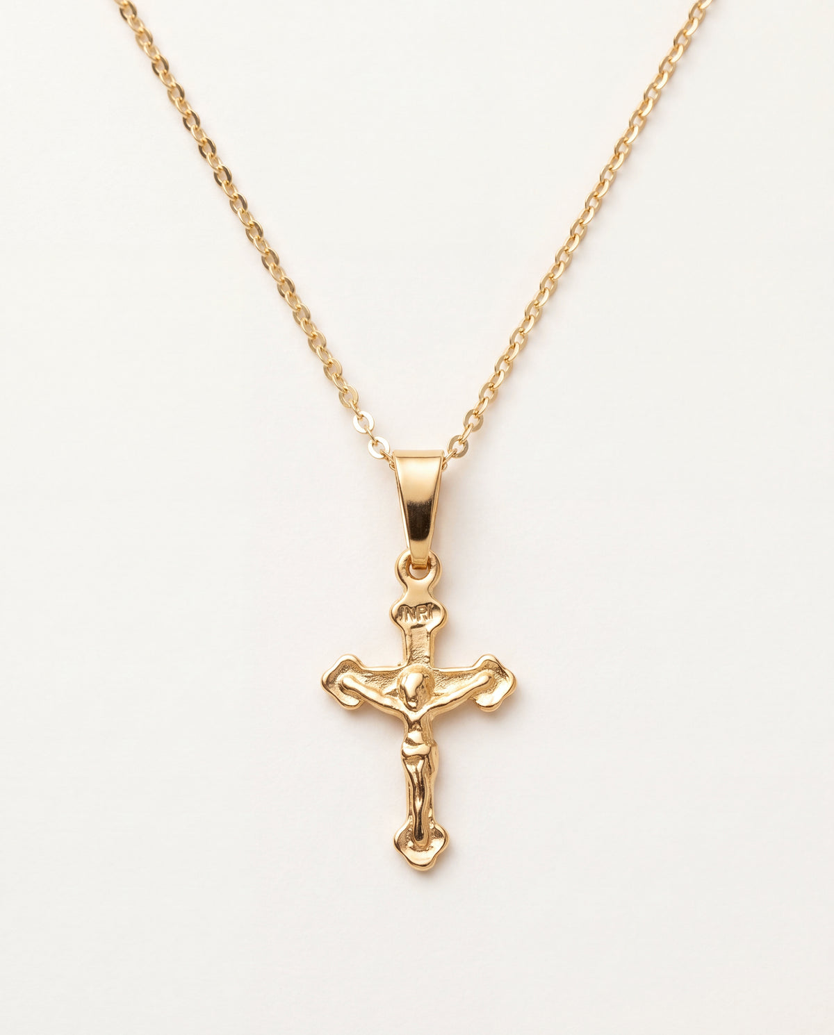 18KT Gold Filled Necklaces, Gold Filled Cross Necklace | Minimal Faith-Inspired Pendant by HAUS OF MONOGRAM