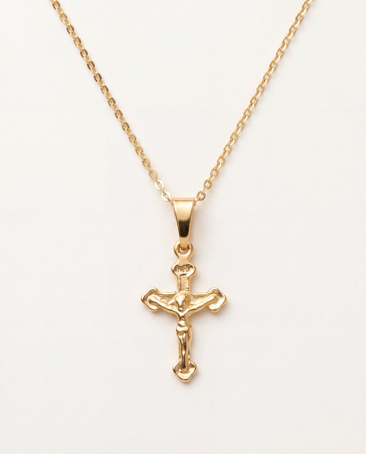 18KT Gold Filled Necklaces, Gold Filled Cross Necklace | Minimal Faith-Inspired Pendant by HAUS OF MONOGRAM