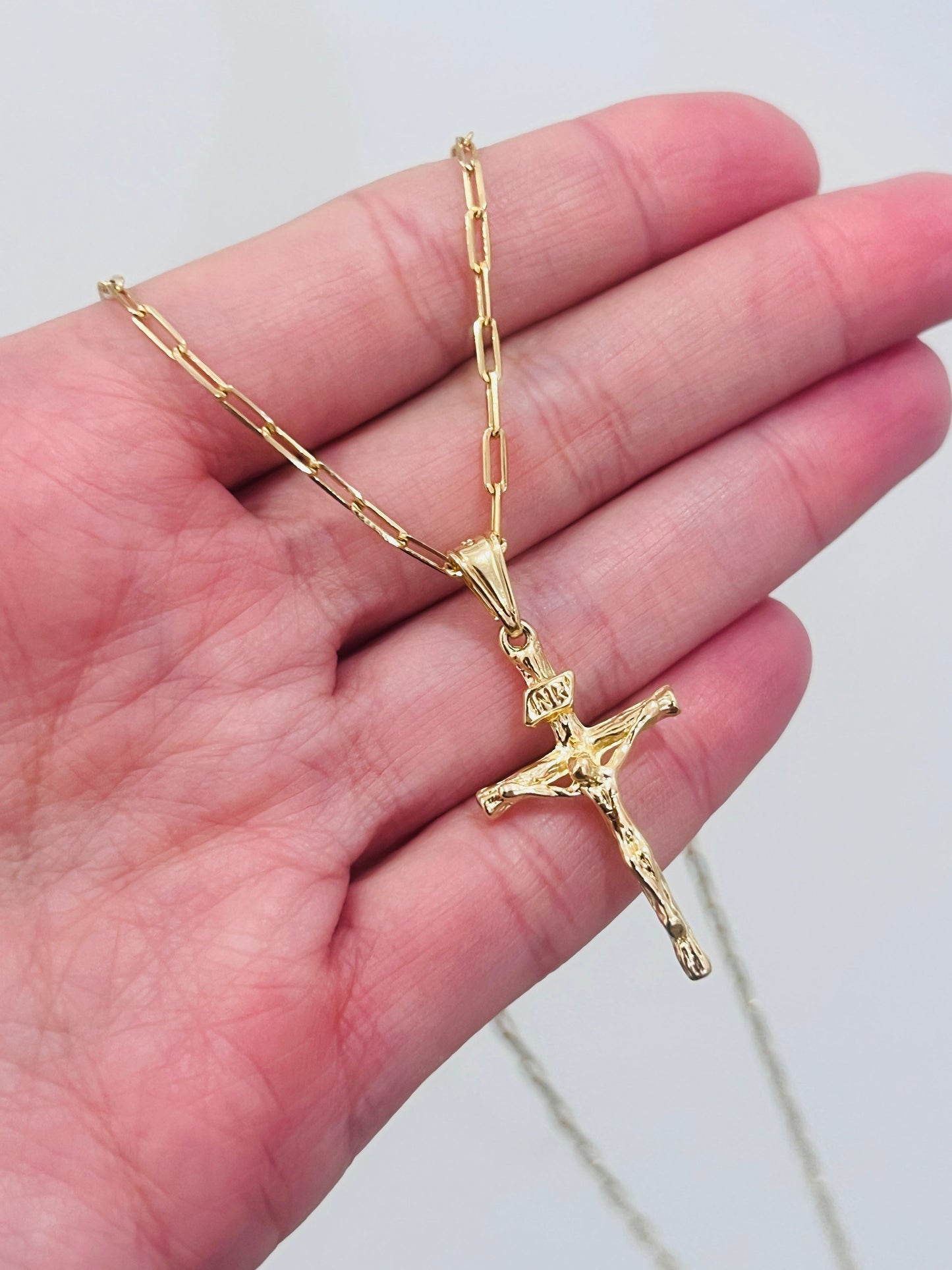 18KT Gold Filled Necklaces, Gold Filled Cross Necklace | Waterproof Faith-Inspired Pendant by HAUS OF MONOGRAM