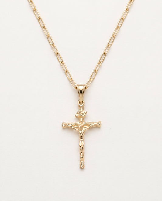 18KT Gold Filled Necklaces, Gold Filled Cross Necklace | Waterproof Faith-Inspired Pendant by HAUS OF MONOGRAM