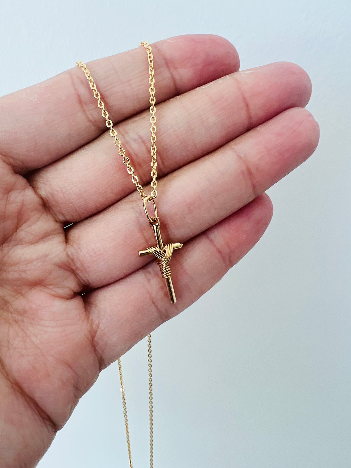 18KT Gold Filled Necklaces, Gold Filled Cross NecklaceGold Filled Cross Necklace | Classic Pendant | 16–20" Chain by HAUS...