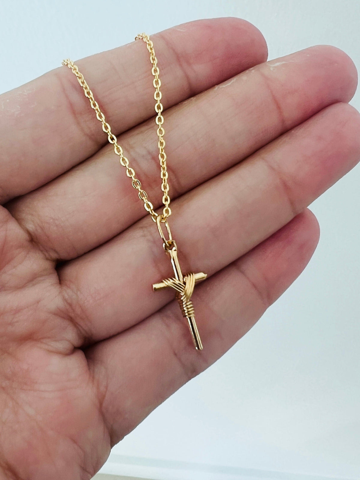 18KT Gold Filled Necklaces, Gold Filled Cross NecklaceGold Filled Cross Necklace | Classic Pendant | 16–20" Chain by HAUS...