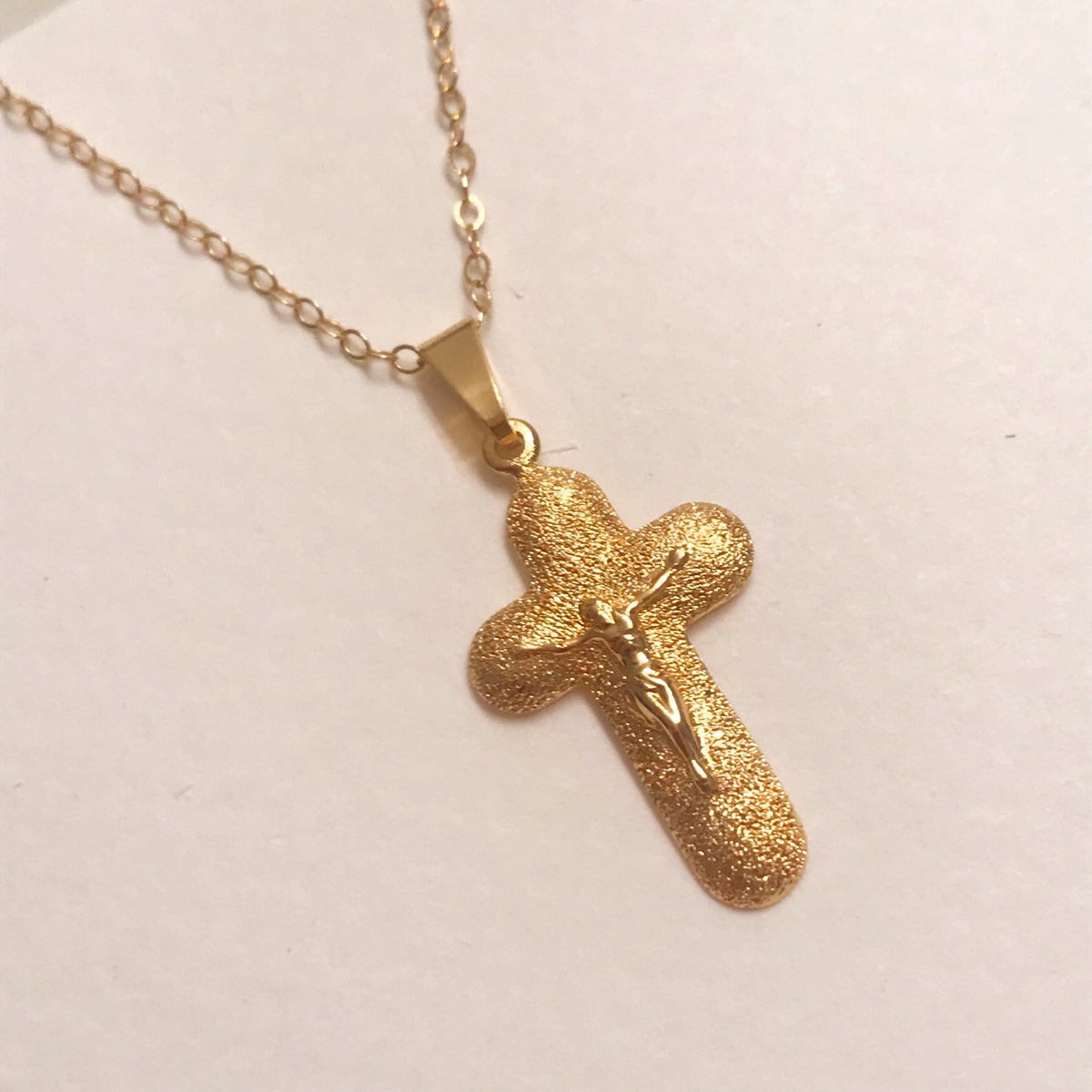 18KT Gold Filled Necklaces, Gold Filled Crucifix Necklace | Faith Pendant | 16–20" by HAUS OF MONOGRAM