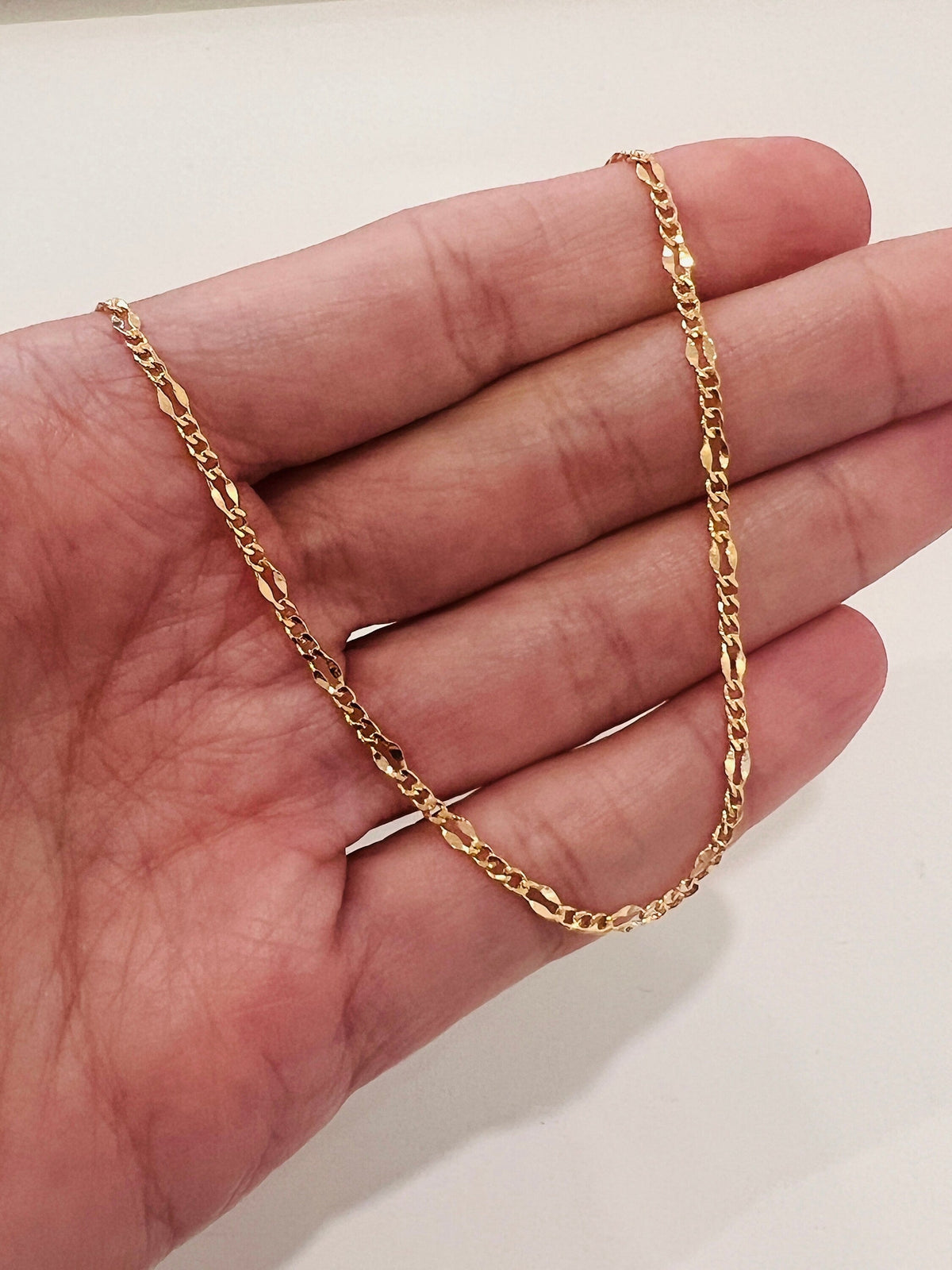18KT Gold Filled Anklets, Gold Filled Curb Anklet | 1mm Chain | 10" Length by HAUS OF MONOGRAM