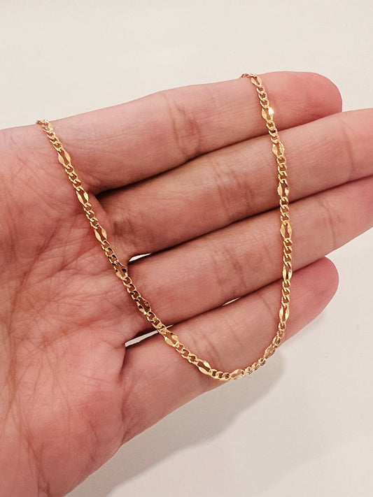 18KT Gold Filled Anklets, Gold Filled Curb Anklet | 1mm Chain | 10" Length by HAUS OF MONOGRAM