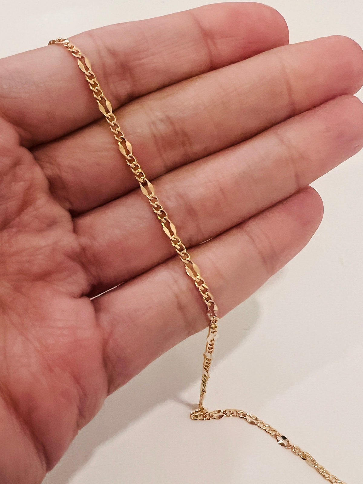 18KT Gold Filled Anklets, Gold Filled Curb Anklet | 1mm Chain | 10" Length by HAUS OF MONOGRAM