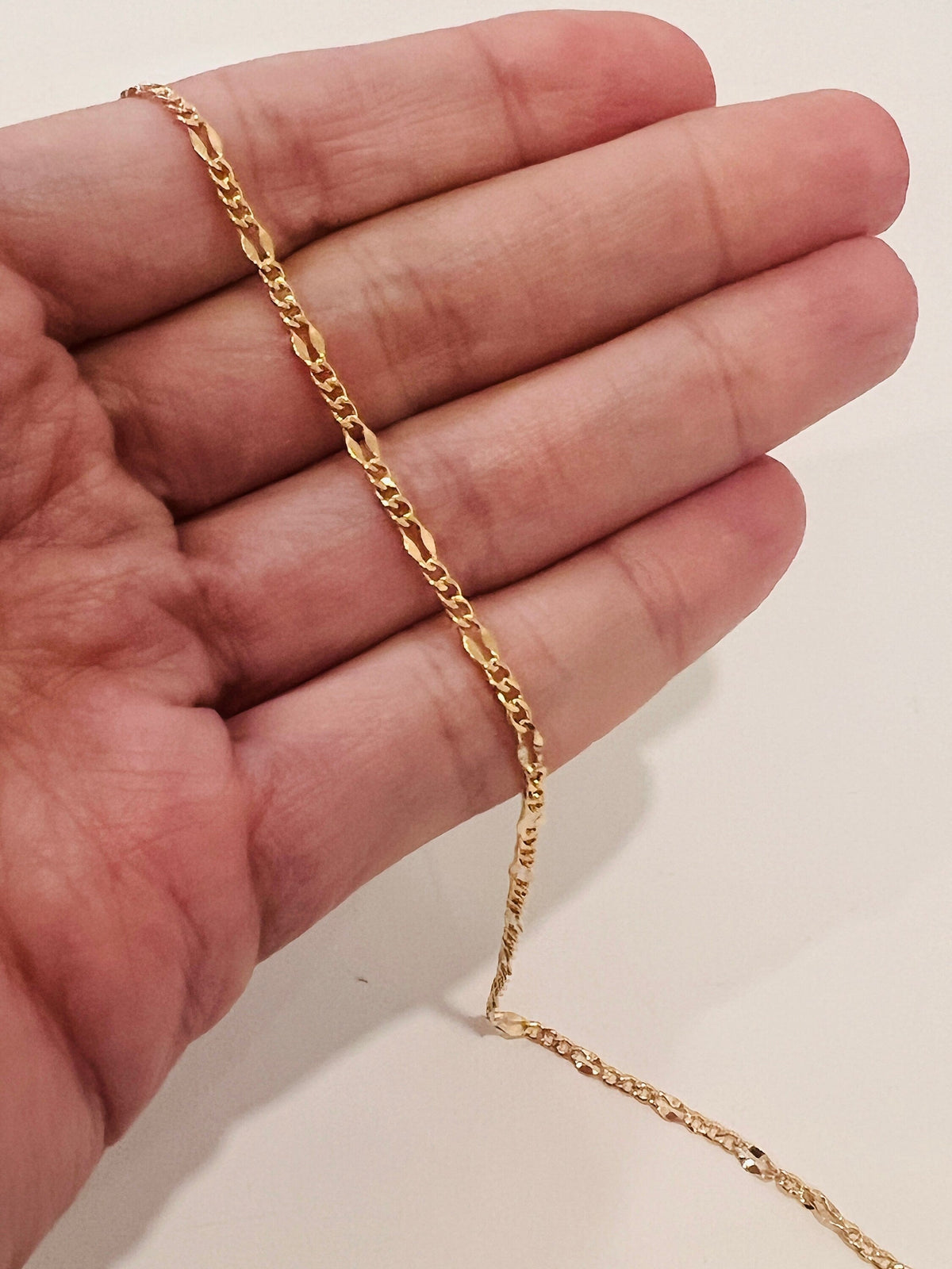 18KT Gold Filled Anklets, Gold Filled Curb Anklet | 1mm Chain | 10" Length by HAUS OF MONOGRAM