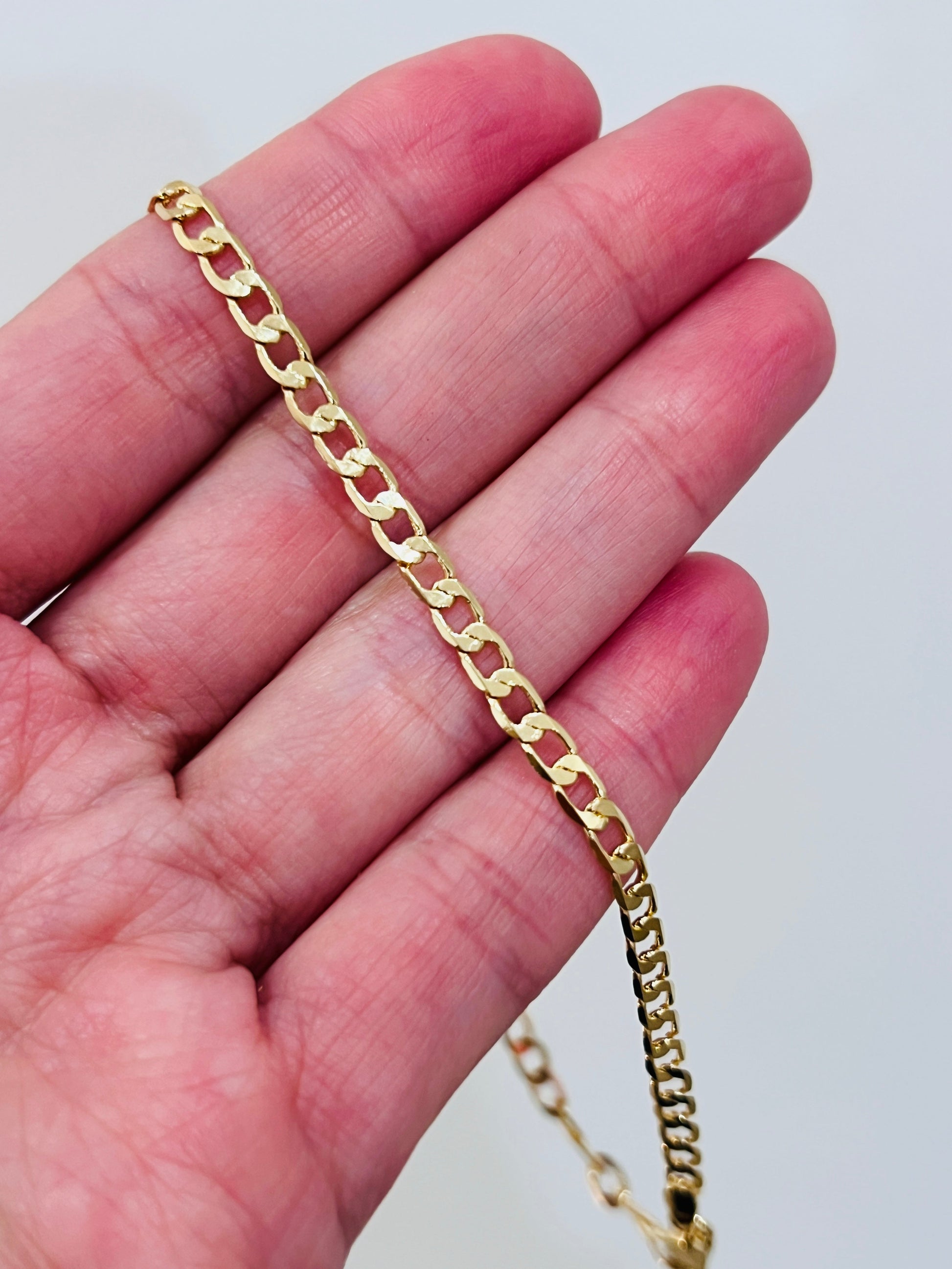 18KT Gold Filled Anklets, Gold Filled Curb Anklet | 3mm Adjustable Chain by HAUS OF MONOGRAM