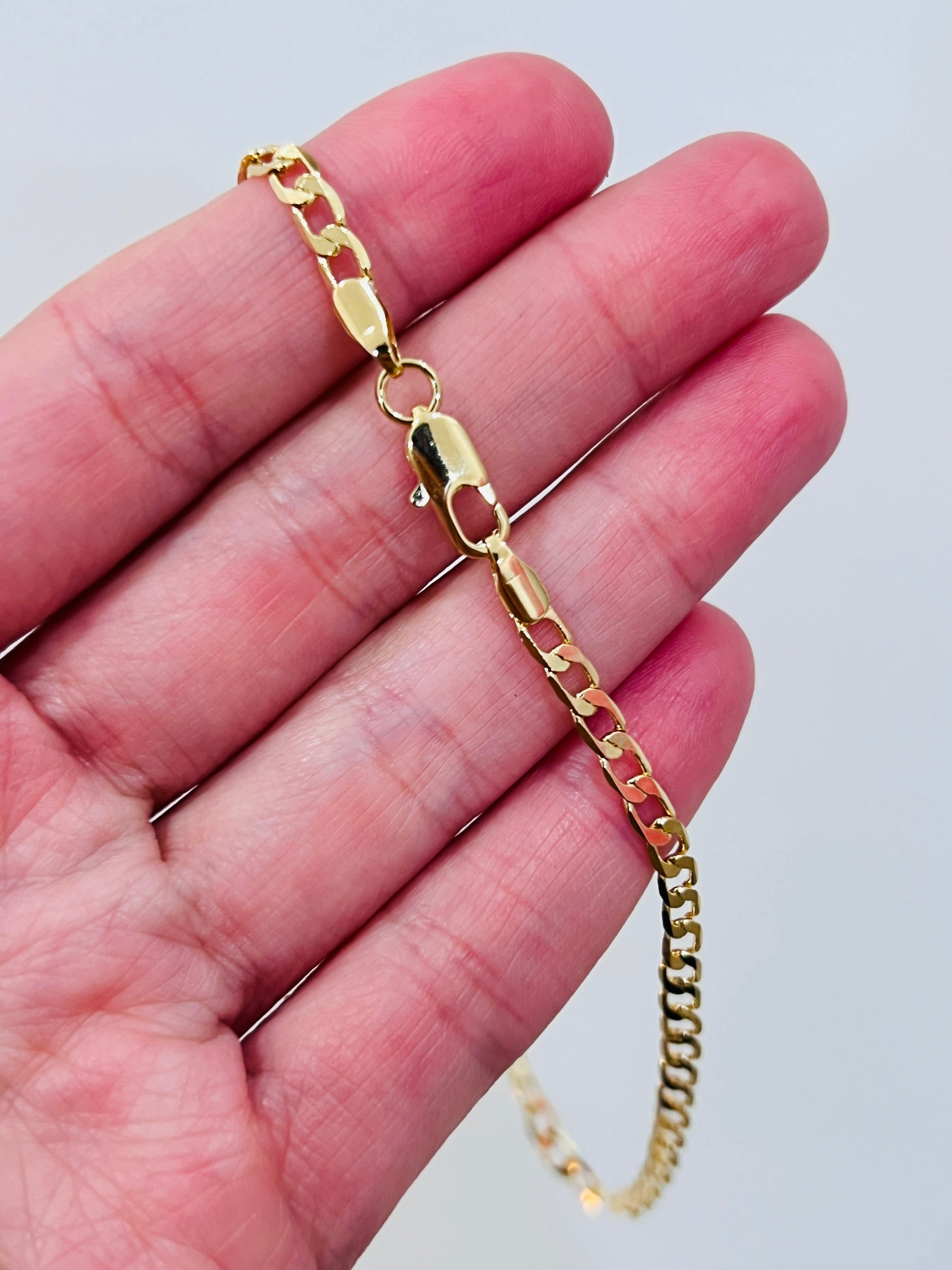 18KT Gold Filled Anklets, Gold Filled Curb Anklet | 3mm Adjustable Chain by HAUS OF MONOGRAM