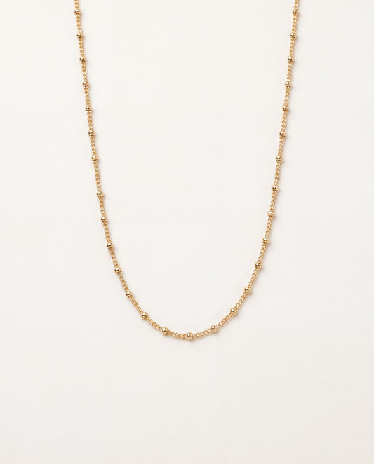 18KT Gold Filled Necklaces, Gold Filled Curb Ball Necklace | 1mm Chain 14–20 Inches by HAUS OF MONOGRAM