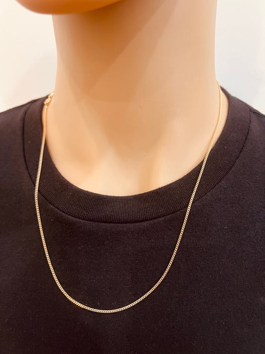 18KT Gold Filled Necklaces, Gold Filled Curb Chain | 0.9mm Width | Dainty Layering Chain by HAUS OF MONOGRAM