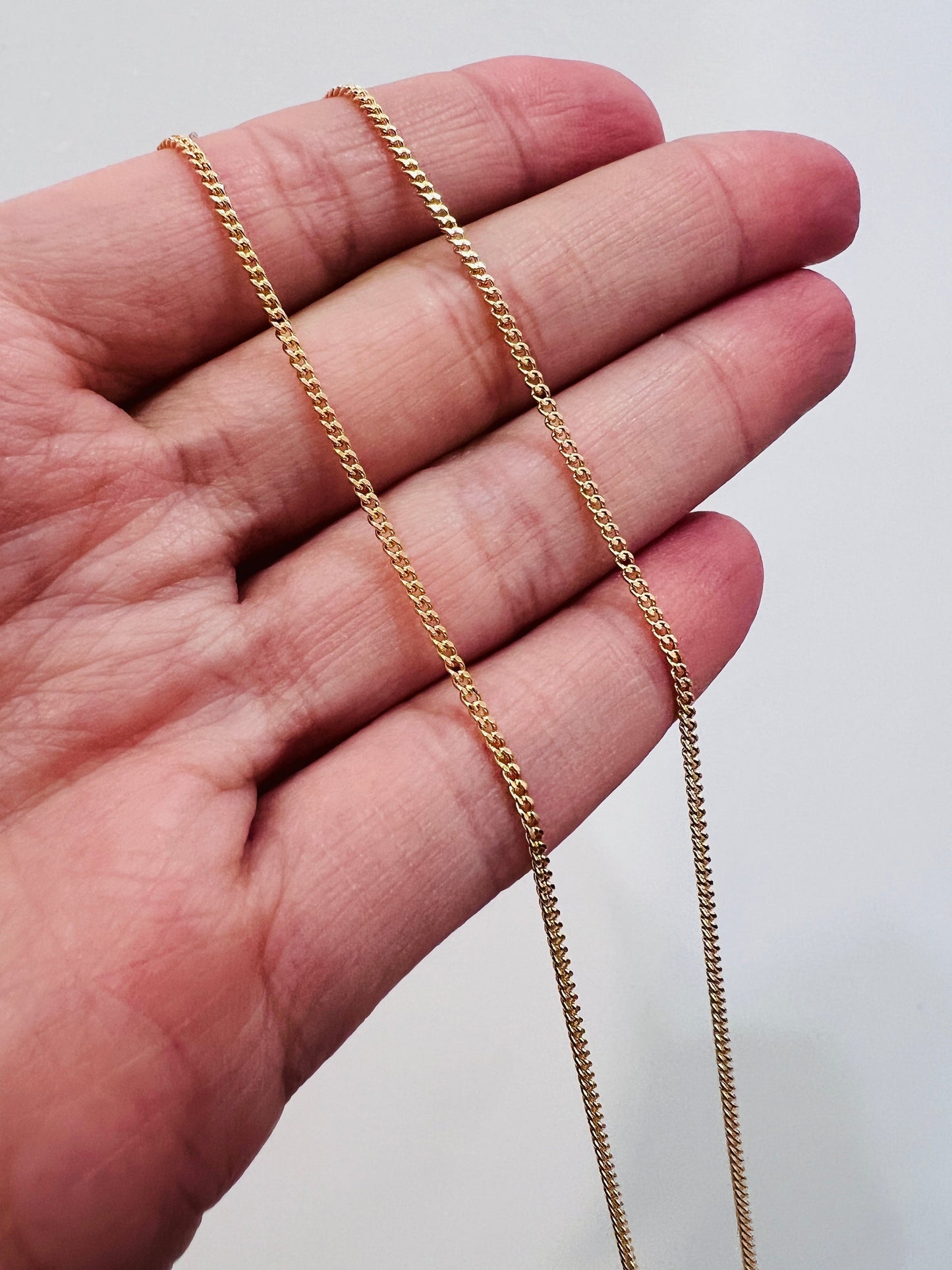 18KT Gold Filled Necklaces, Gold Filled Curb Chain | 0.9mm Width | Dainty Layering Chain by HAUS OF MONOGRAM