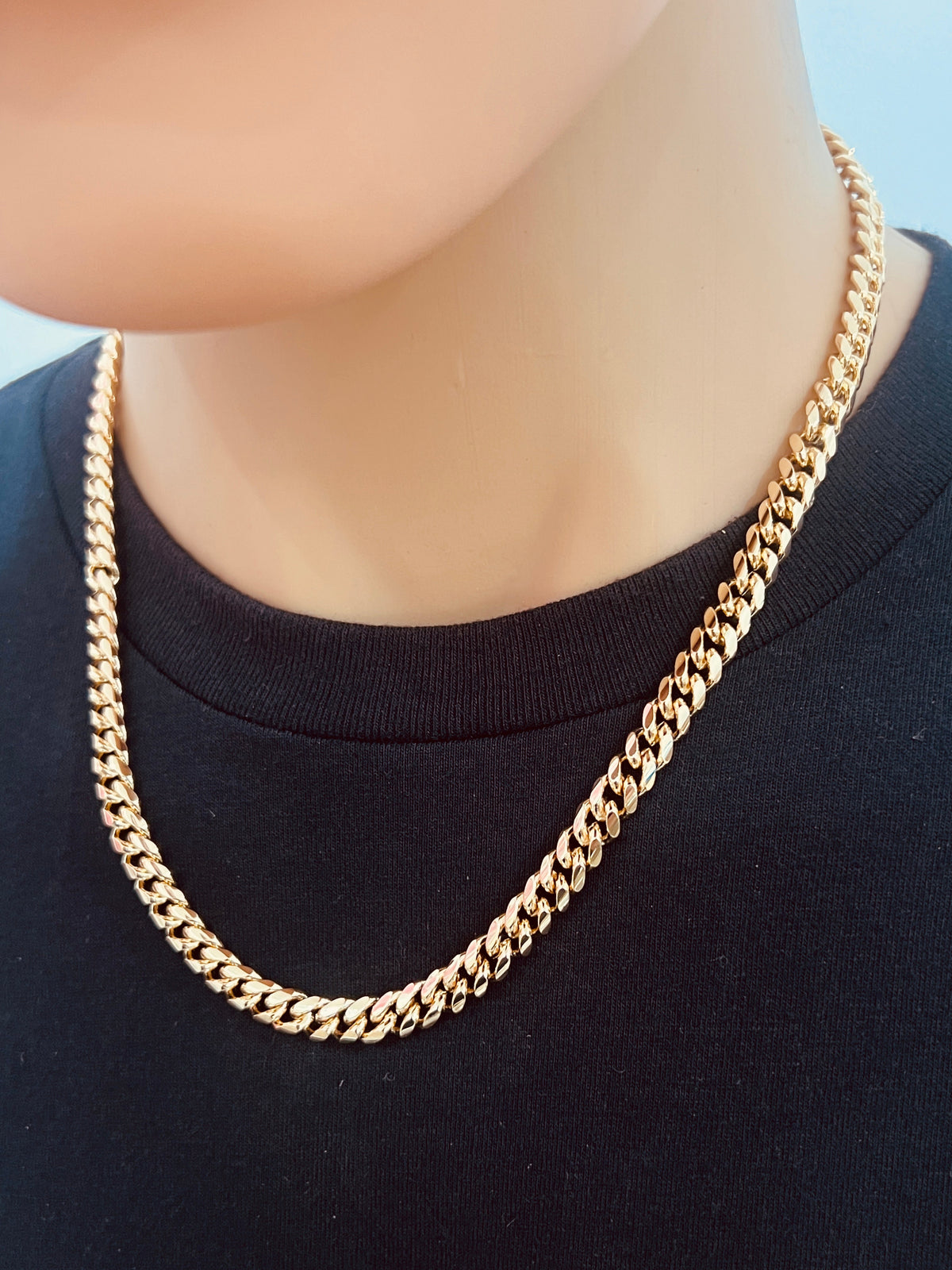 18KT Gold Filled Necklaces, Gold Filled Curb Chain | 6mm Wide | Solid 20 Inch Style by HAUS OF MONOGRAM