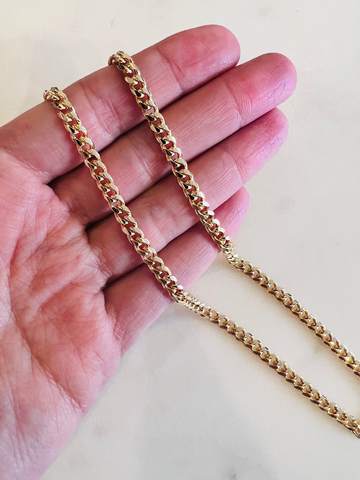 18KT Gold Filled Necklaces, Gold Filled Curb Chain Necklace | 3.5mm Width | 18–24" by HAUS OF MONOGRAM