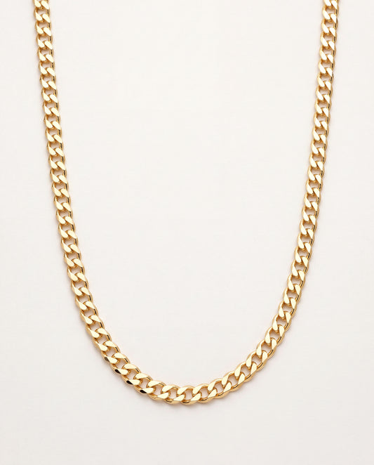 18KT Gold Filled Men's Chains, Gold Filled Curb Chain Necklace | 4mm Width | 16–24" by HAUS OF MONOGRAM