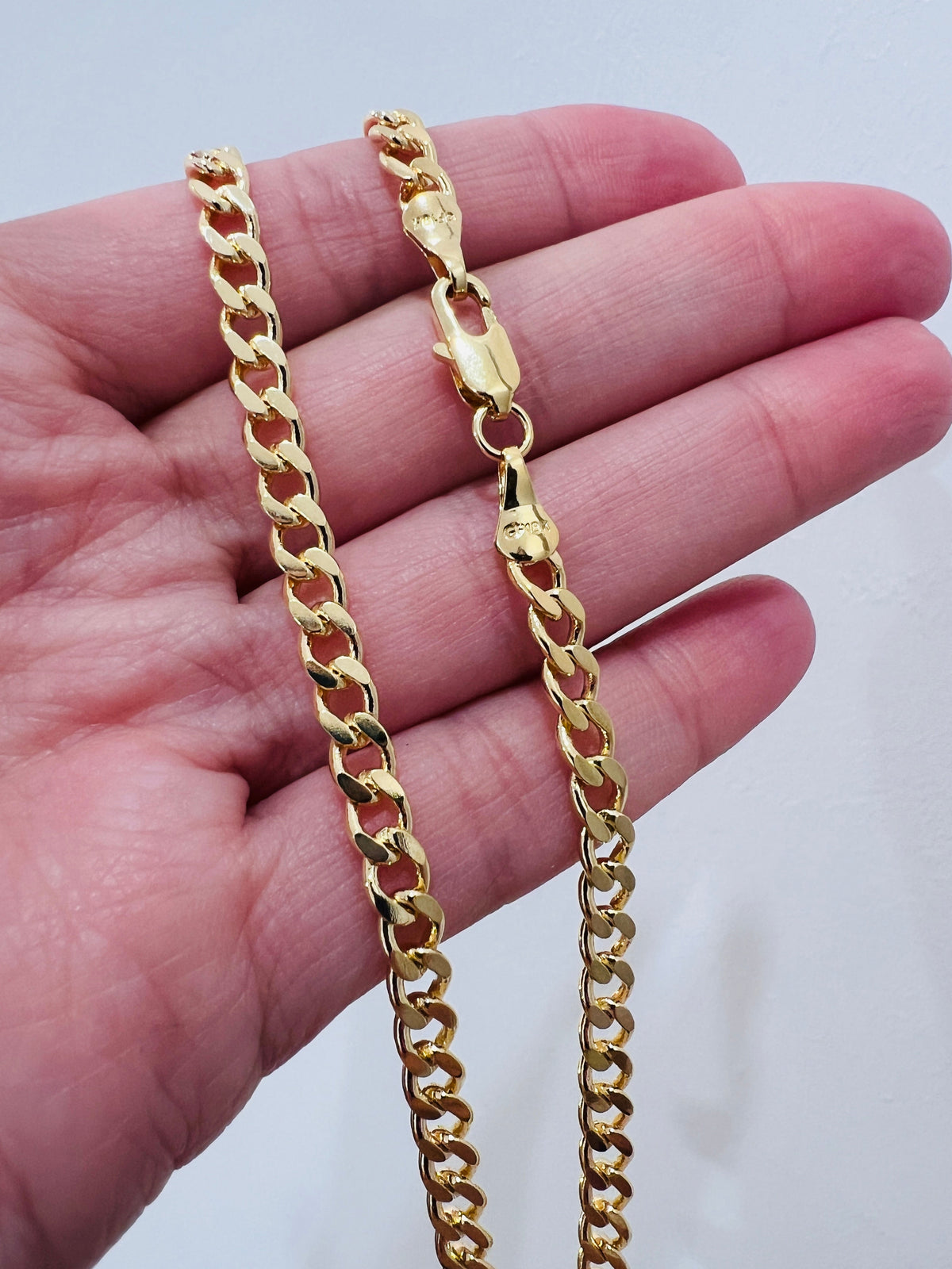 18KT Gold Filled Necklaces, Gold Filled Curb Chain Necklace | 4mm Width | 14–24" by HAUS OF MONOGRAM