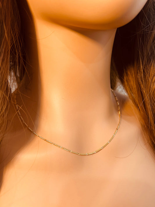 18KT Gold Filled Necklaces, Gold Filled Curb Necklace | 0.8mm Dapped | 16–18 Inch by HAUS OF MONOGRAM
