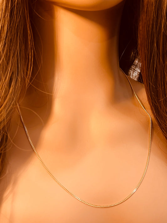 18KT Gold Filled Necklaces, Gold Filled Curb Necklace | 0.9mm Width | 16–30 Inch by HAUS OF MONOGRAM