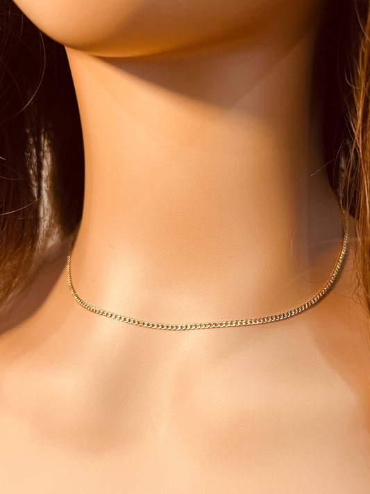 18KT Gold Filled Necklaces, Gold Filled Curb Necklace | 1.5mm Delicate Everyday Chain by HAUS OF MONOGRAM