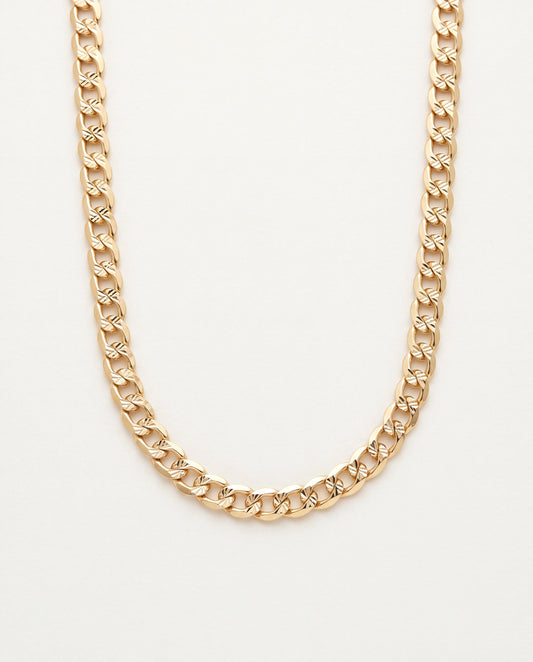 18KT Gold Filled Necklaces, Gold Filled Curb Necklace | 5.5mm Beveled Chain | 24 Inch by HAUS OF MONOGRAM