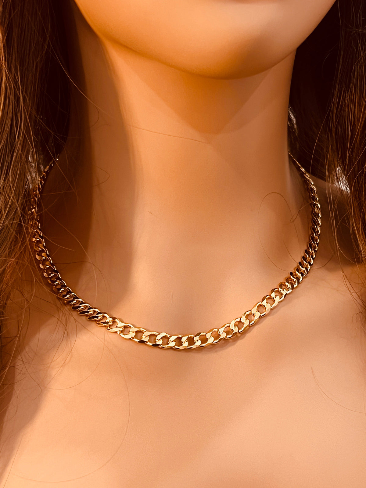 18KT Gold Filled Necklaces, Gold Filled Curb Necklace | 6mm Chain for Bold Style by HAUS OF MONOGRAM