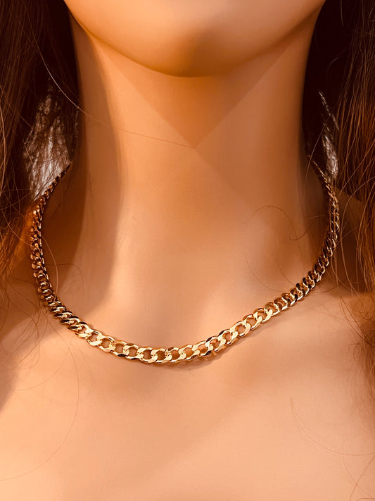 18KT Gold Filled Necklaces, Gold Filled Curb Necklace | 6mm Chain for Bold Style by HAUS OF MONOGRAM