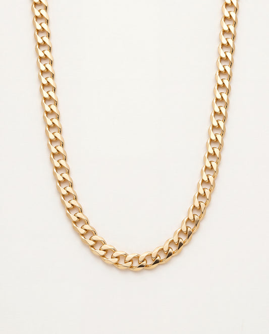 18KT Gold Filled Necklaces, Gold Filled Curb Necklace | 6mm Chain for Bold Style by HAUS OF MONOGRAM