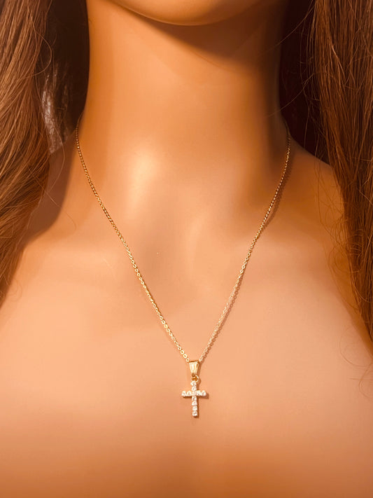 Gold Filled CZ Cross Necklace | Timeless Faith & Sparkle by HAUS OF MONOGRAM
