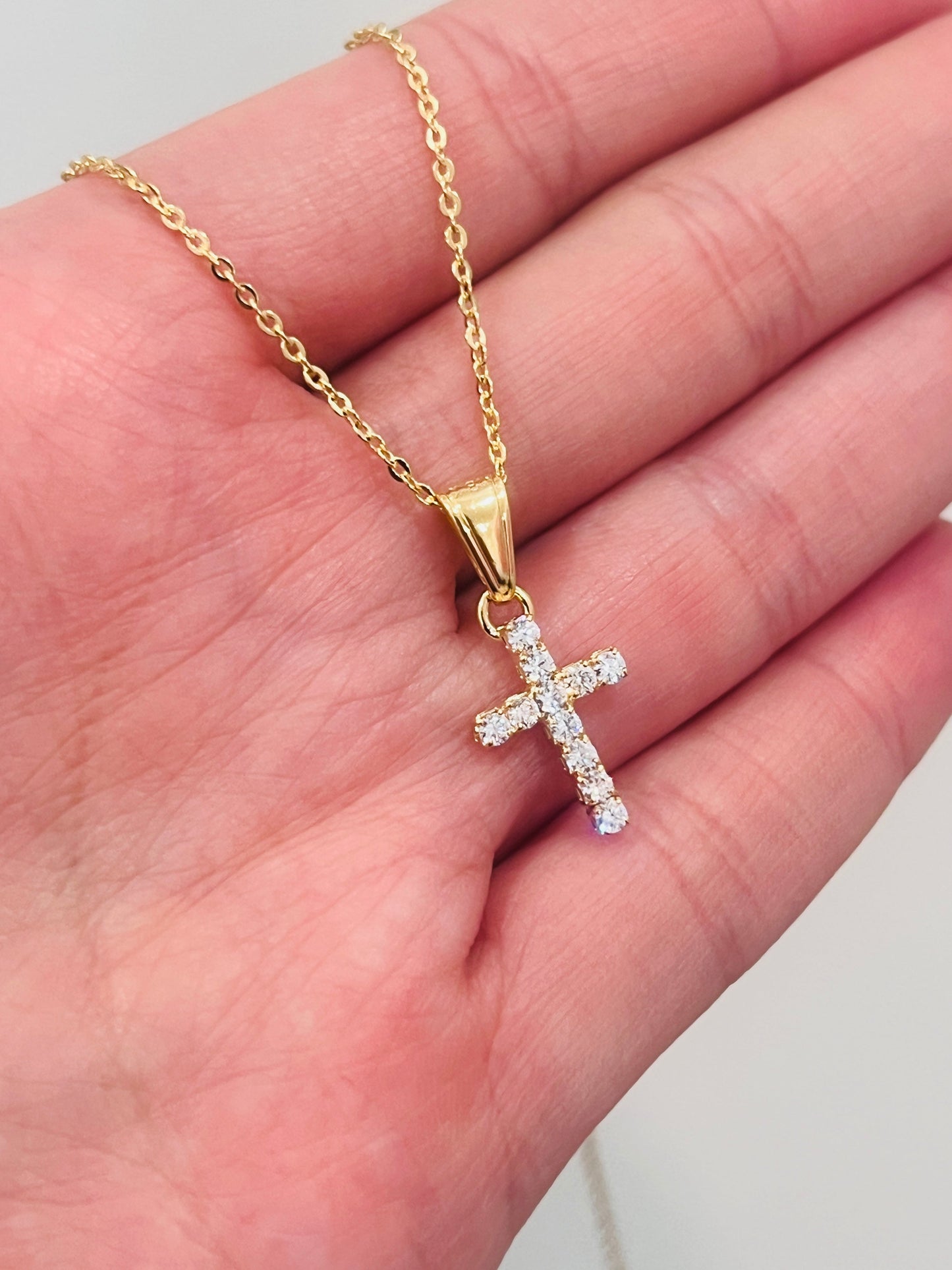 Gold Filled CZ Cross Necklace | Timeless Faith & Sparkle by HAUS OF MONOGRAM