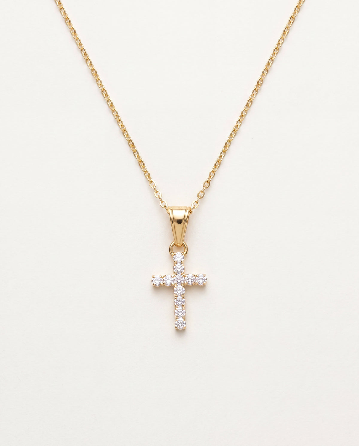 18KT Gold Filled Necklaces, Gold Filled CZ Cross Necklace | Timeless Faith & Sparkle by HAUS OF MONOGRAM