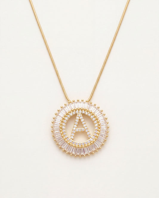 18KT Gold Filled Necklaces, Gold Filled CZ Initial Necklace | 16"-20" Custom Chain by HAUS OF MONOGRAM