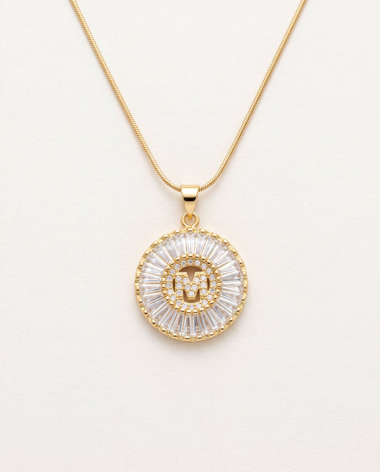 18KT Gold Filled Necklaces, Gold Filled CZ Initial Necklace | Dainty Custom Pendant by HAUS OF MONOGRAM