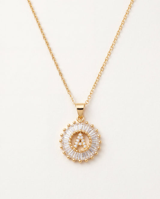 18KT Gold Filled Necklaces, Gold Filled CZ Initial Pendant Necklace | Various Chain Options by HAUS OF MONOGRAM