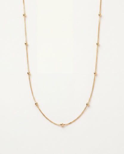 18KT Gold Filled Necklaces, Gold Filled Dainty Box & Ball Necklace by HAUS OF MONOGRAM