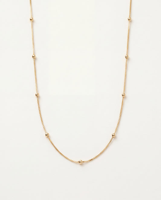 18KT Gold Filled Necklaces, Gold Filled Dainty Box & Ball Necklace by HAUS OF MONOGRAM