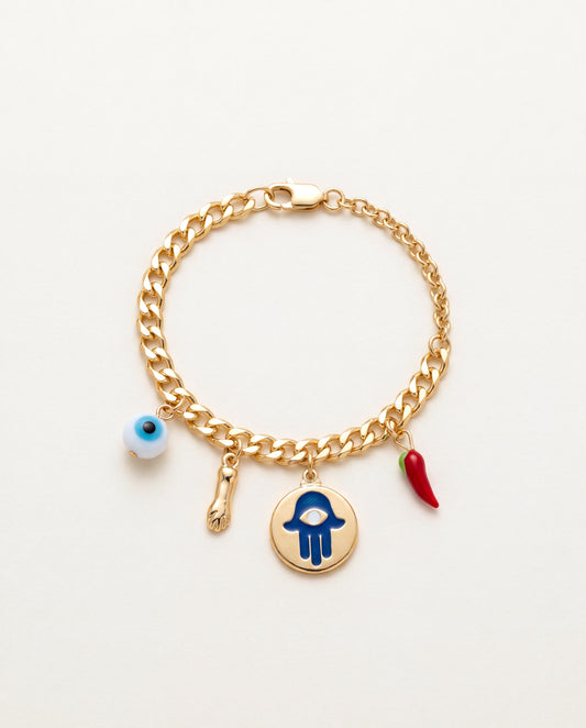 18KT Gold Filled Bracelets, Gold Filled Dangling Charm Bracelet | 18kt Gold Dainty Bracelet for Women by HAUS OF MONOGRAM