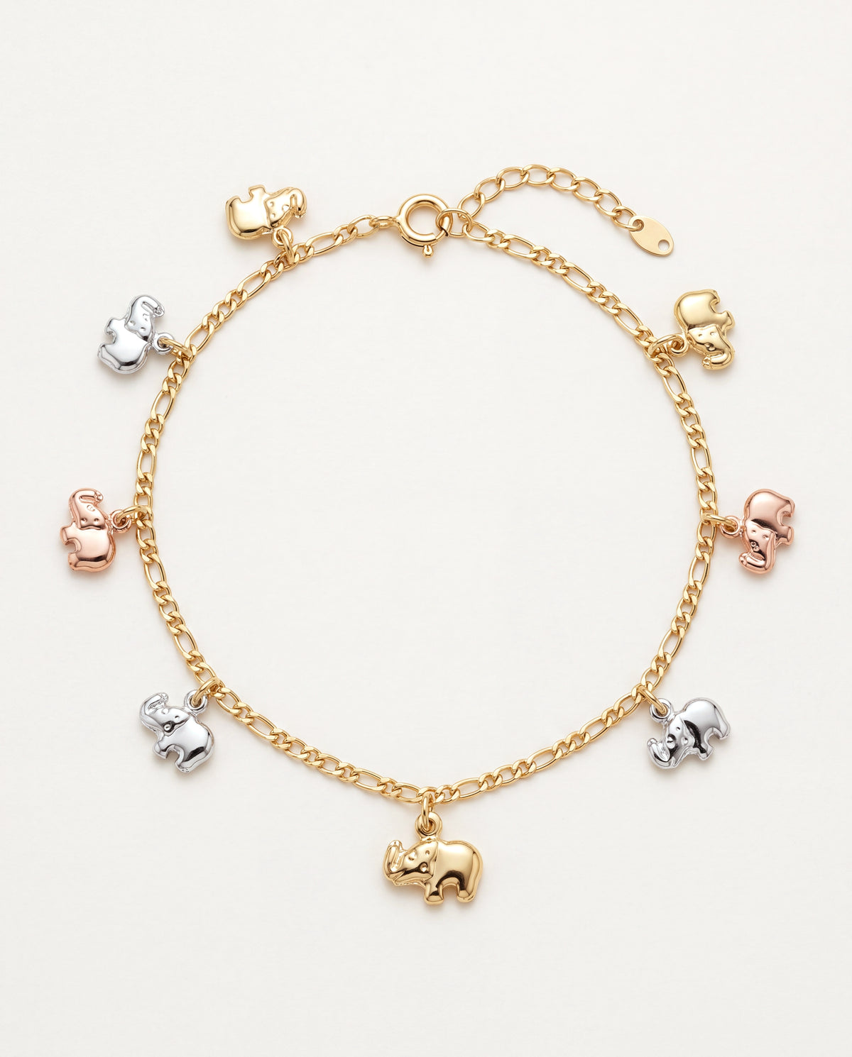 18KT Gold Filled Anklets, Gold Filled Dangling Elephant Anklet | 10" + 2" Adjustable 18kt Good Luck Charm Chain by HAUS OF...