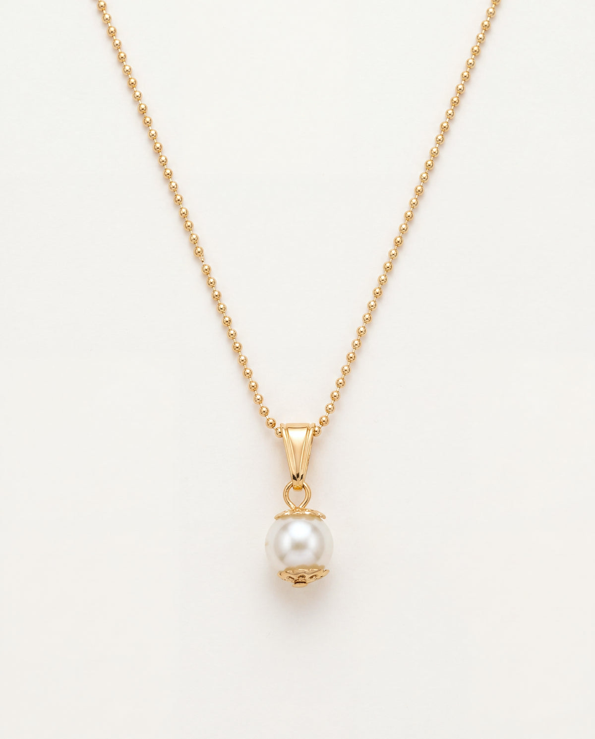 18KT Gold Filled Necklaces, Gold Filled Dangling Pearl Necklace | 18K Elegant Chain by HAUS OF MONOGRAM