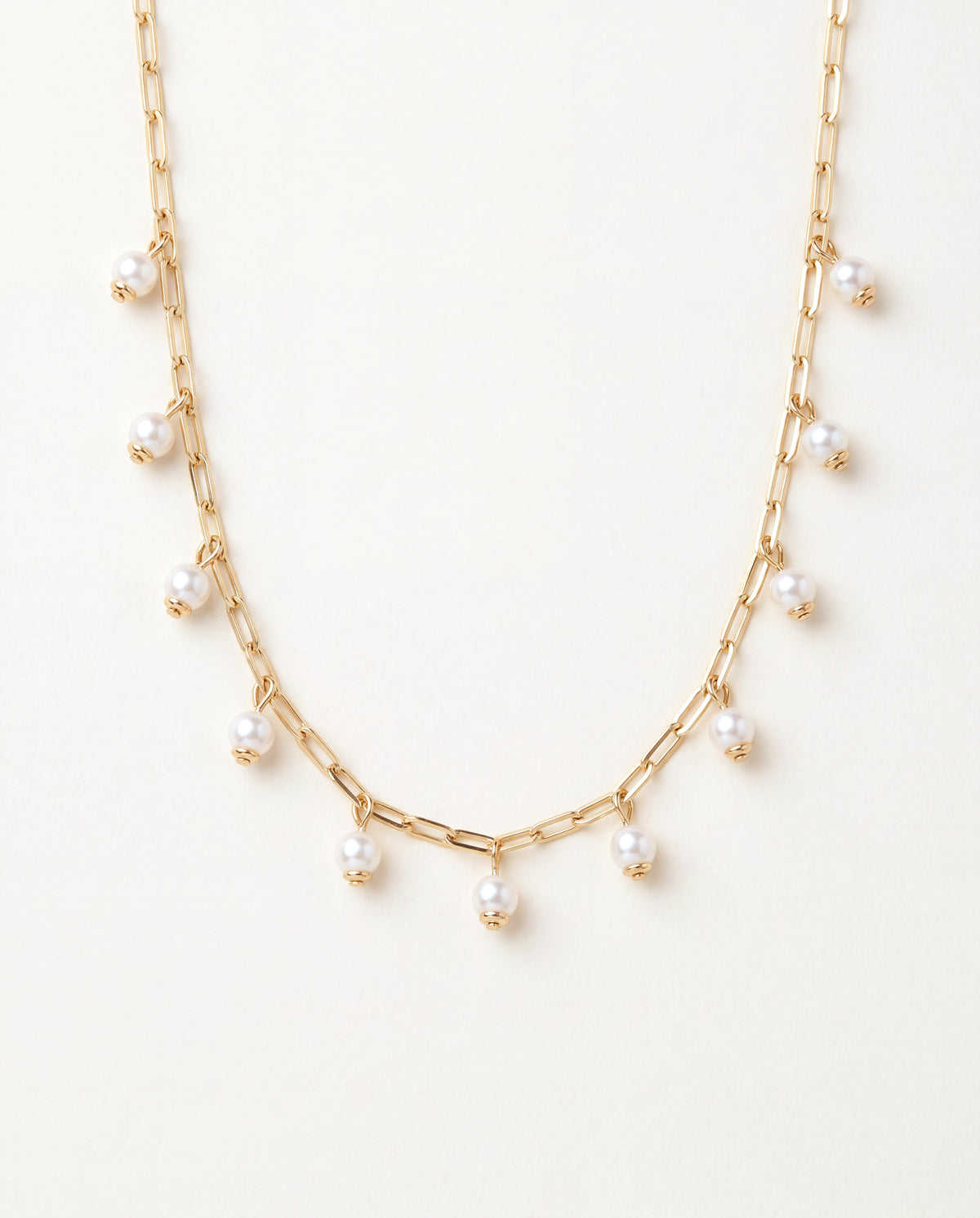 Gold Filled Dangling Pearl Necklace