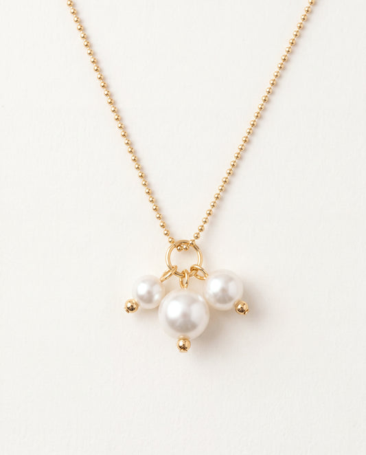 18KT Gold Filled Necklaces, Gold Filled Dangling Pearls Necklace | 18K Layered Look by HAUS OF MONOGRAM