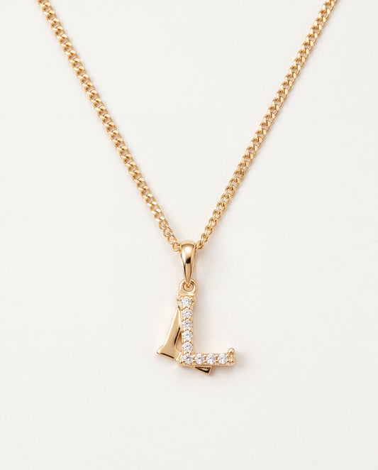18KT Gold Filled Necklaces, Gold Filled Double Initial CZ Necklace | Custom Charm Necklace by HAUS OF MONOGRAM