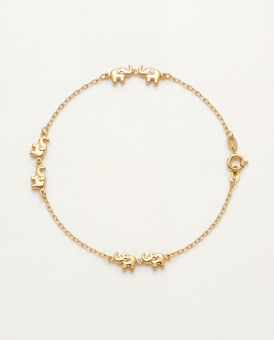 18KT Gold Filled Anklets, Gold Filled Elephant Anklet | 18kt Dainty Charm Jewelry by HAUS OF MONOGRAM
