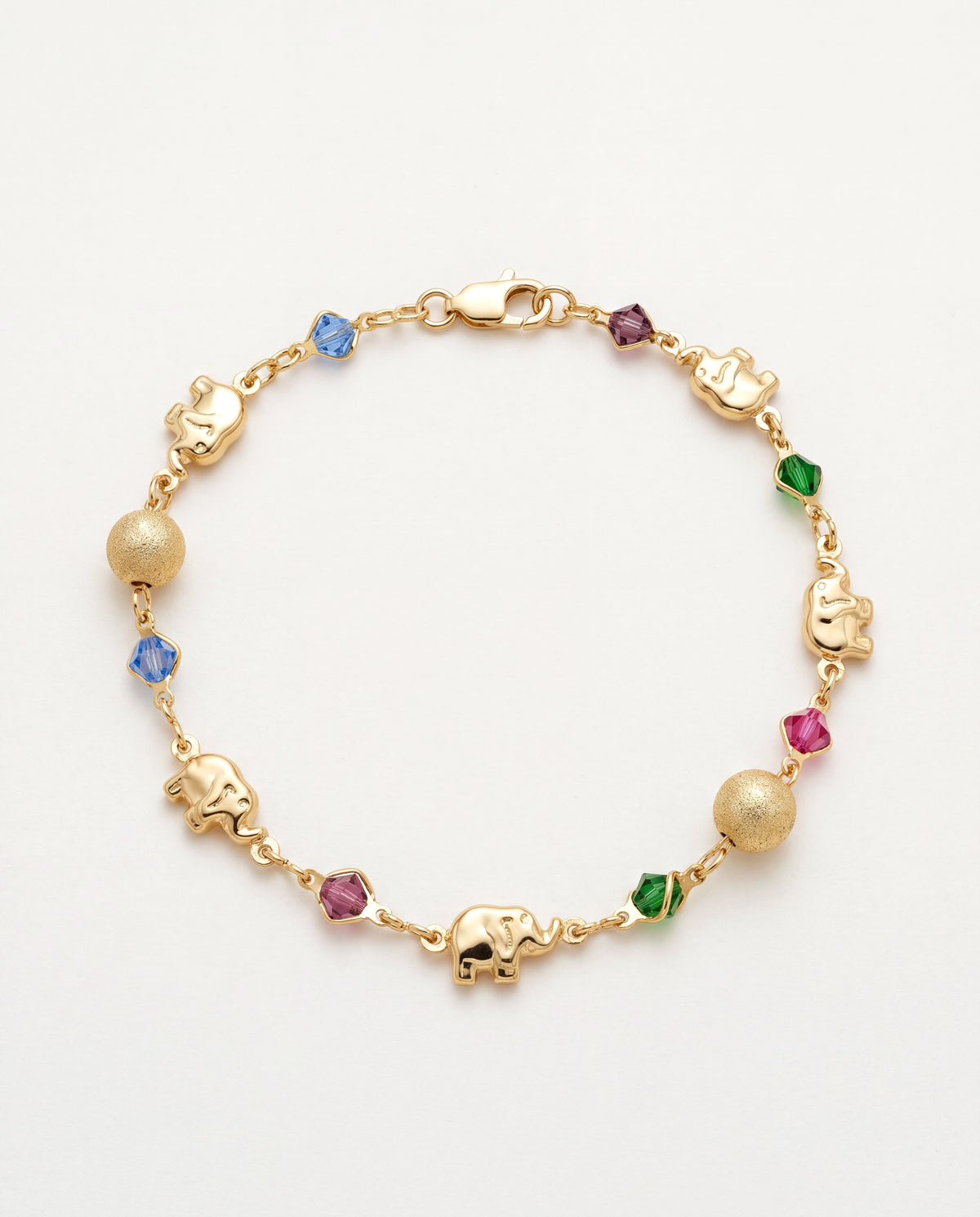 18KT Gold Filled Bracelets, Gold Filled Elephant Bracelet | 18K Lucky Charm Jewelry in 7" & 7.5" Sizes by HAUS OF MONOGRAM